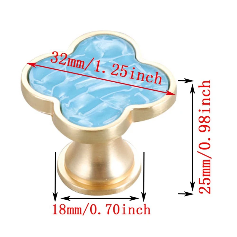 6 Pcs Four-Leaf Knobs Creative Metal Handle Cabinet Drawer Pulls For Furniture Cabinet With Screws