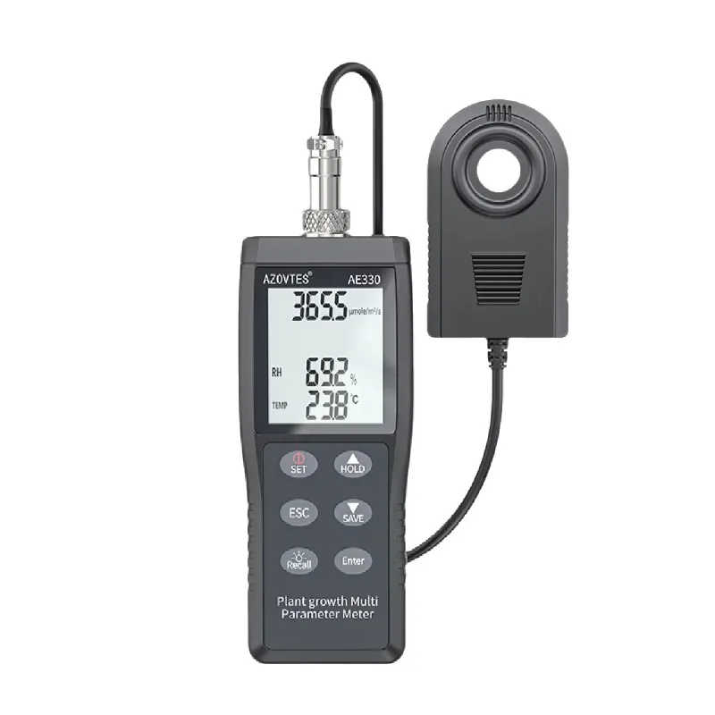 AE330 AE337 Plant Growth Multi Parameter Meter Split Sensor PPFD 0-3999 Battery Powered Greenhouse Horticulture Quantum Meter