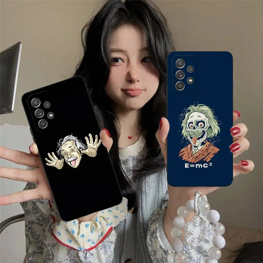 

Art E-Einstein Funny Phone Case For Samsung S25,S24,S21,S22,S23,S30,Ultra,S20,Plus,Fe,Lite,5G Black Cover