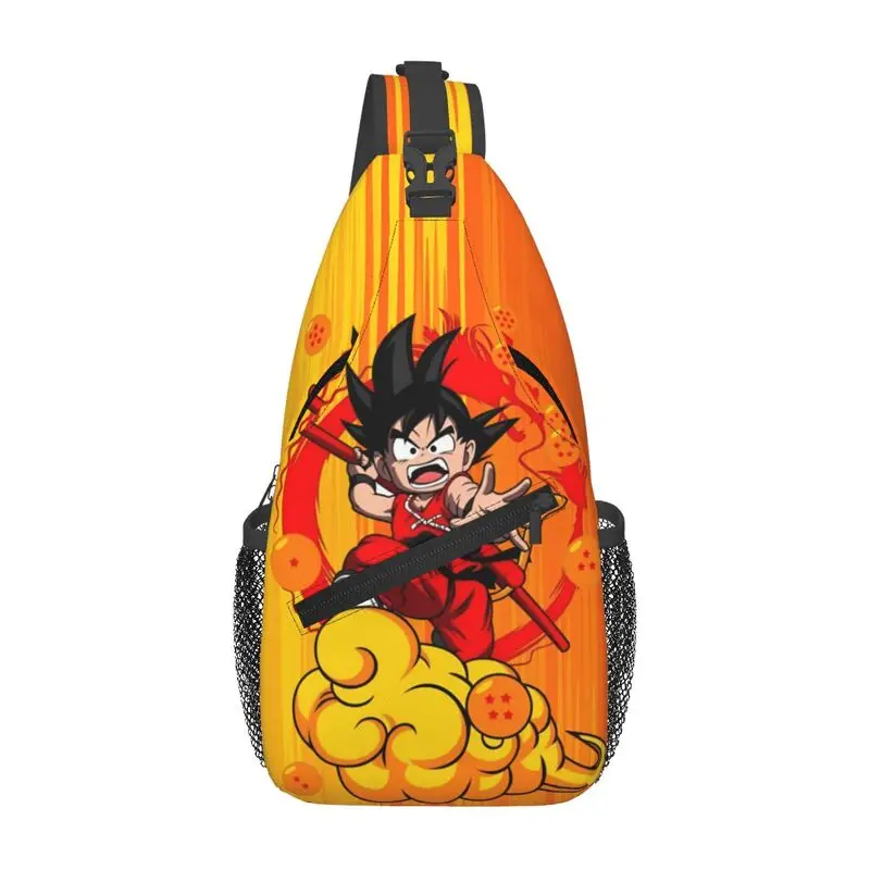 Bolsos personalizados de Anime Goku Dragon Ball Z para hombre, mochila cruzada de moda para el hombro y el pecho, mochila de viaje