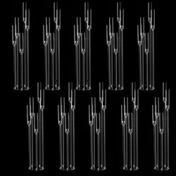 10PCS Acrylic 5 Arm Candelabra Clear Floor Candelabra for Wedding Candlestick Holder for Table Centerpiece Ceremony Party Home