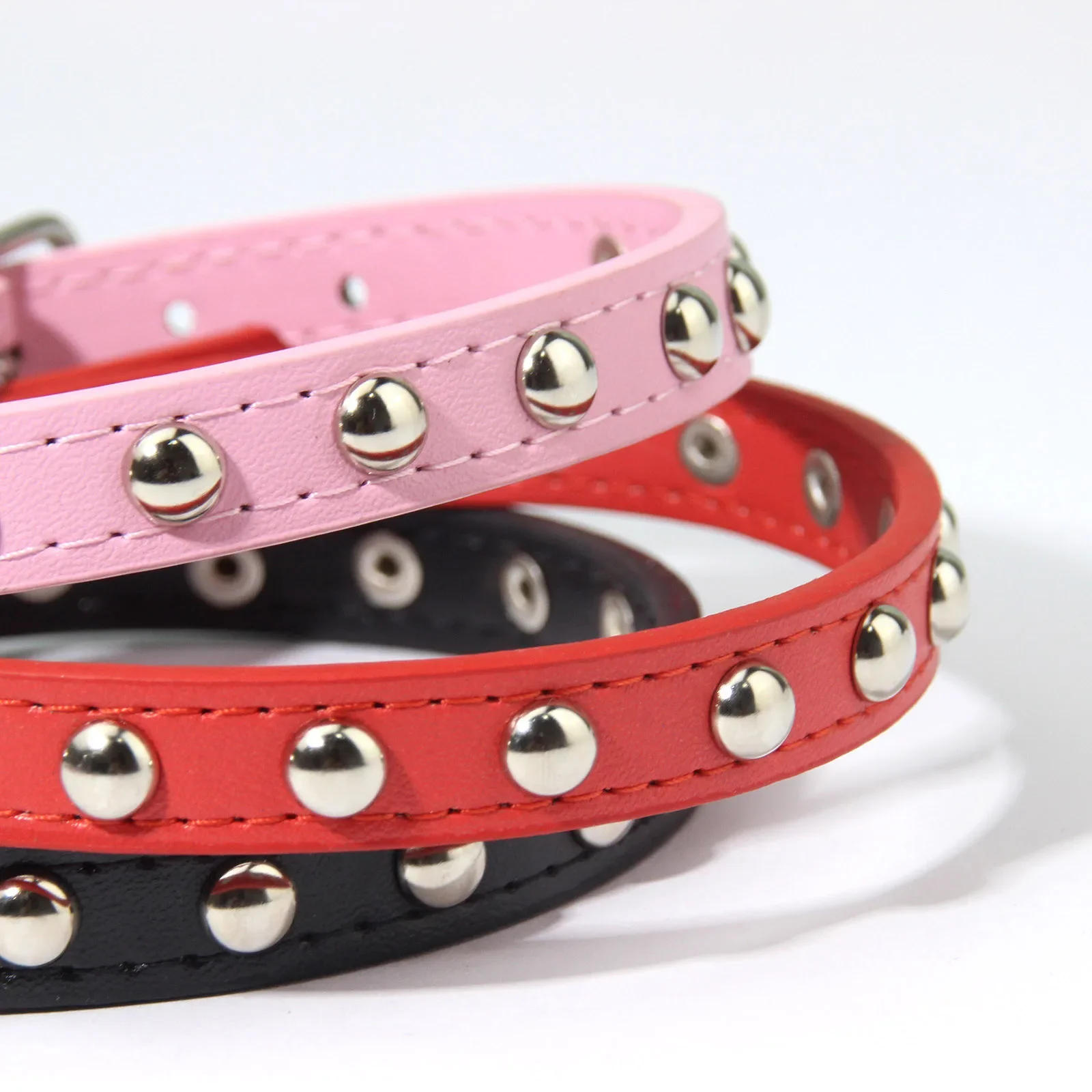 Rivets Anti-Bite Leather Dog Cat Collars Pu For Small Medium Large Dogs Pet Collar Pet Products Kitten Puppy Neck Strap