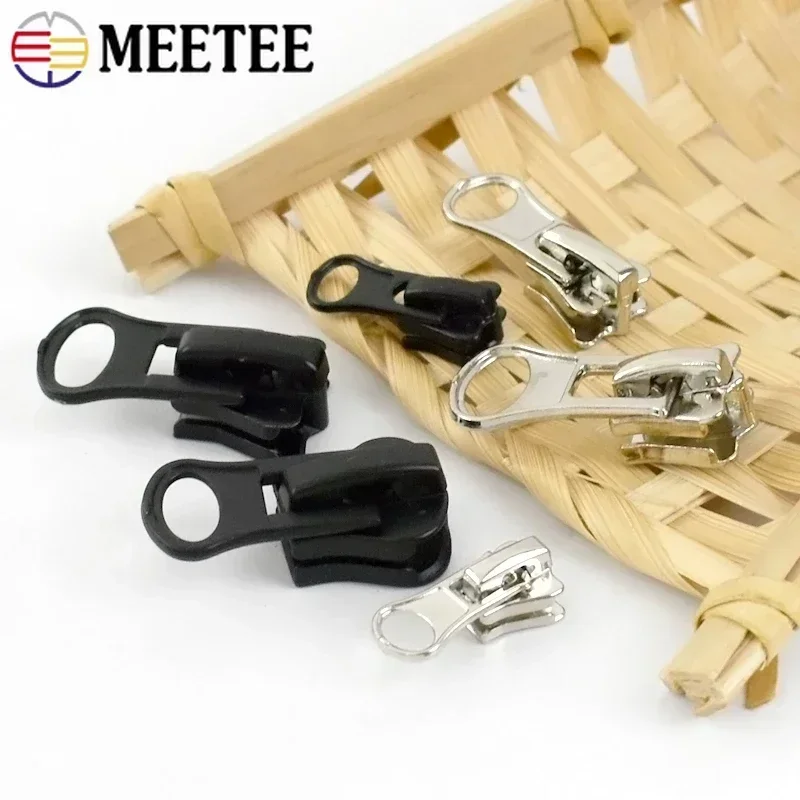 5/10/20Pcs 3# 5# 8# 10# Zipper Sliders for Resin Zippers Tape Bags Garment Zip Pulls Head Repair Kit DIY Sewing Accessories