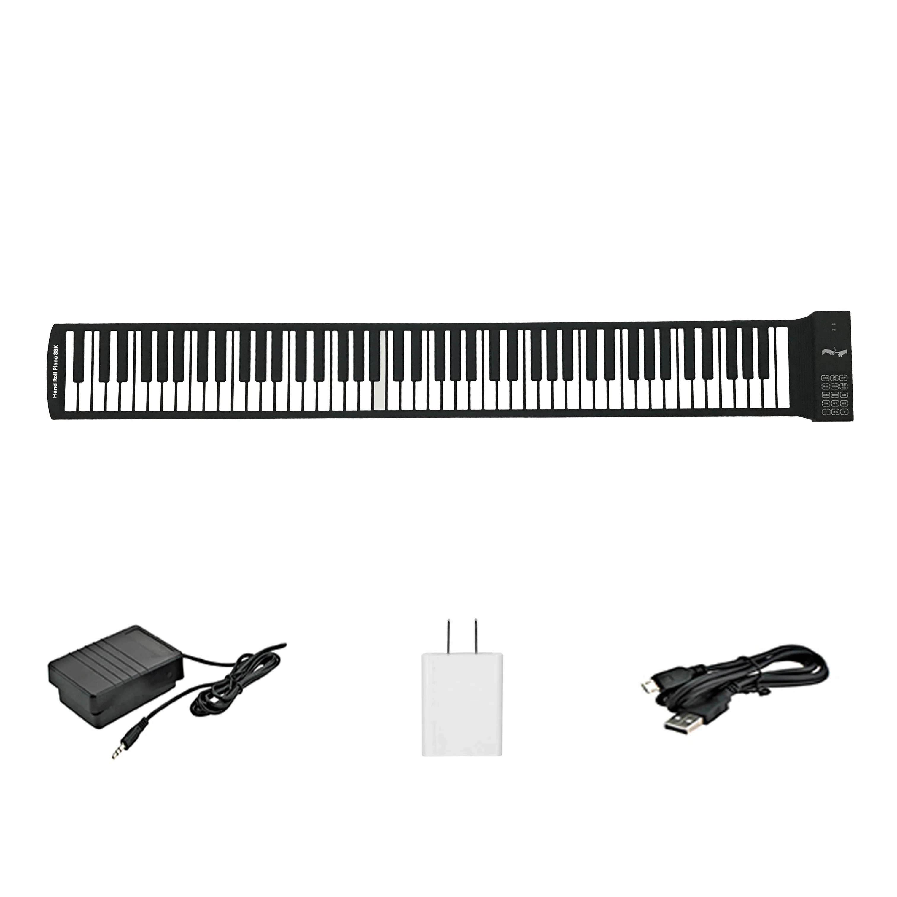 88-keys USB Hand Roll Piano Portable Folding Electronic with No Speaker