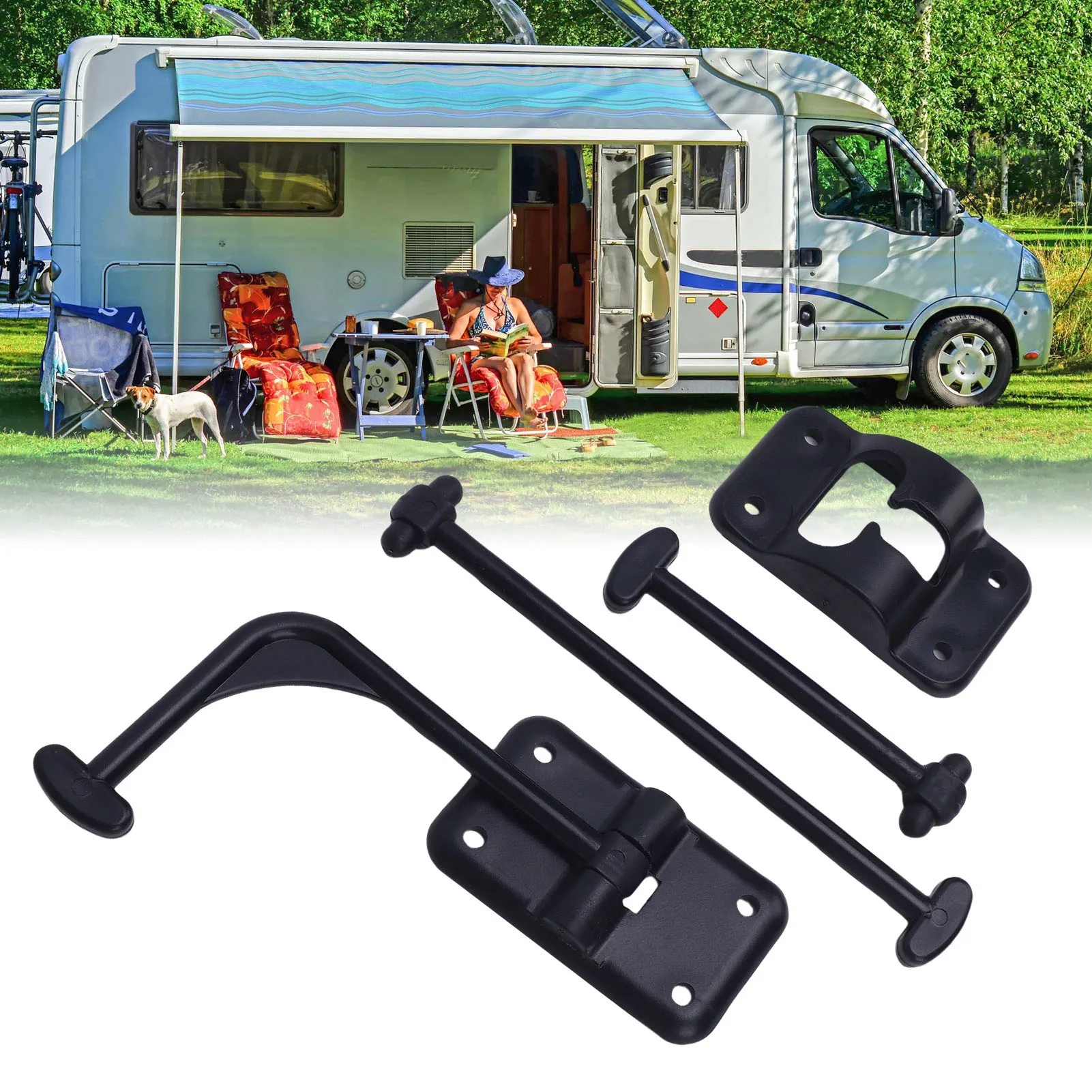 

90 Degree RV Entry Door Holder Hardware Enhanced Safety Wear Proof T RV Entry Door Holder Multifunctional for Trailer
