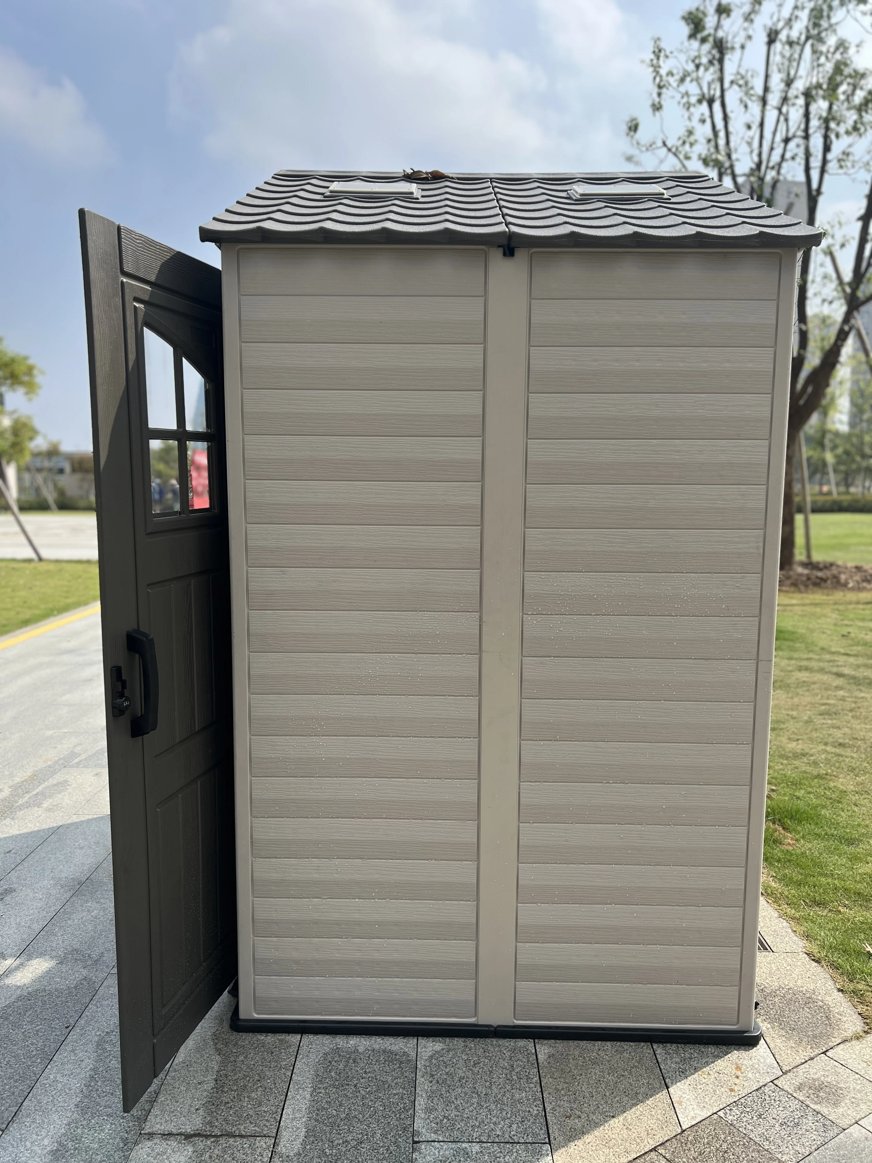 for-Resin Garden Shed Heavy Duty Outdoor Storage Cabinet with Plastic Frame Easily Assembled for Patio and Garage Area@