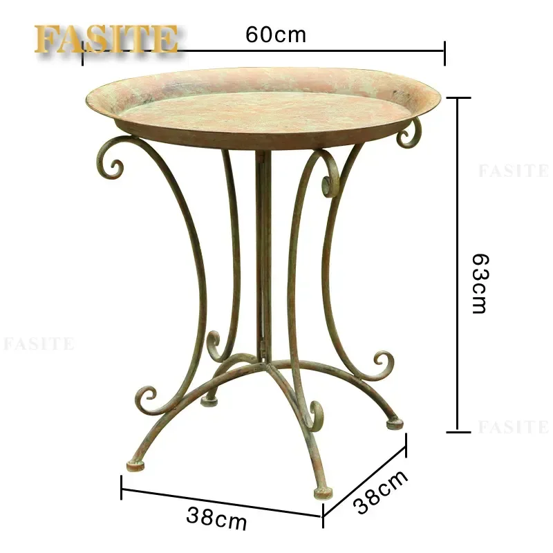 For European Vintage Wrought Iron Flower Stand Outdoor Balcony Garden Plant Holder Bird Feeder Decoration Rustic Patio Decor