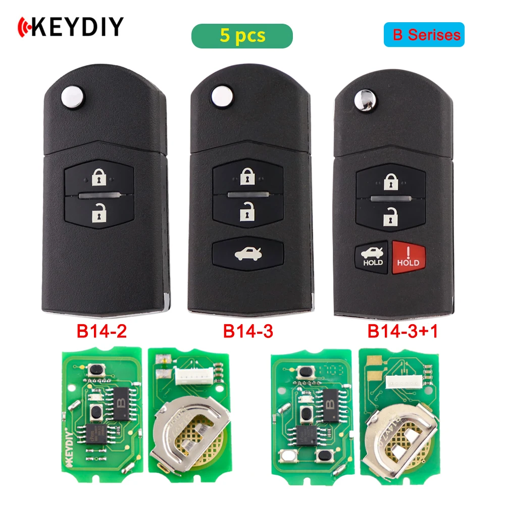 

KEYDIY 5 PCS KD900 Car Key For Mazda Style KD200/KD MINI/URG200/KD-X2 Key Programmer B14-2/3/4 B Series Universal Remote Master