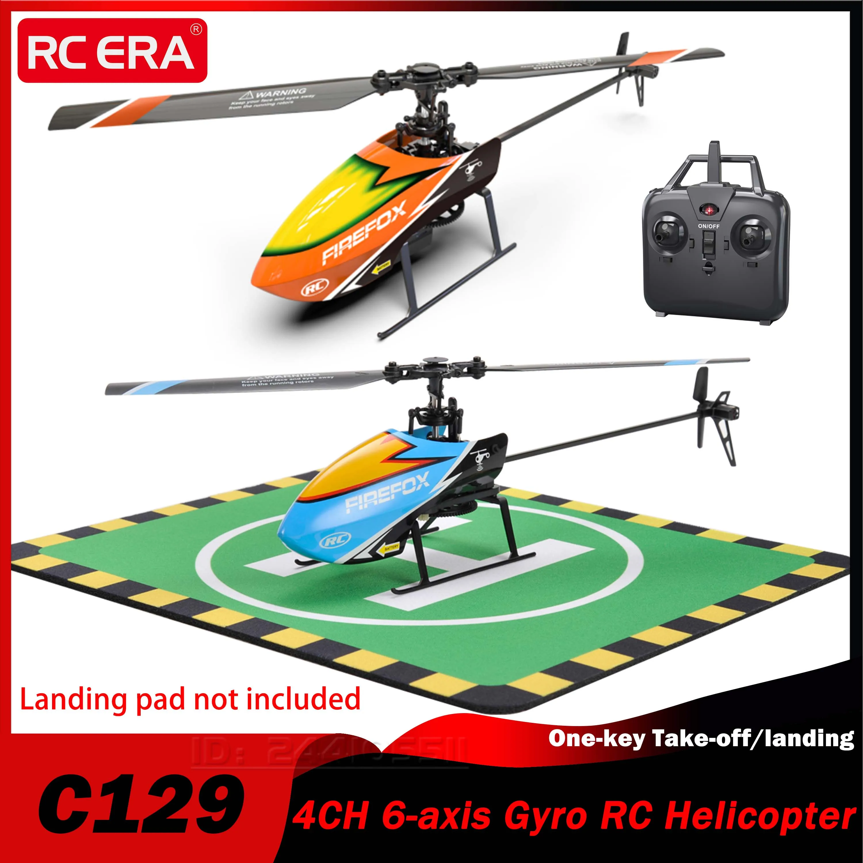 C129 RTF 4CH RC Helicopter 6-axis Gyroscope One-key Take-off/landing 6G Mode 3.7V Battery 2.4G Transmitter Coreless Motor Part
