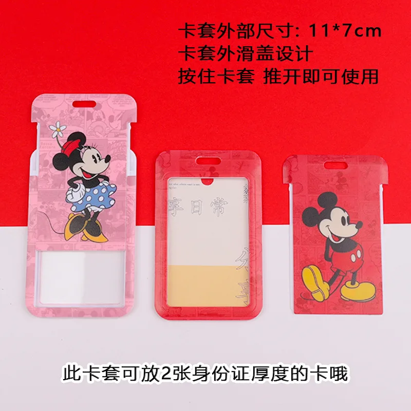 Disney Minnie Card Holders Lanyards Girls Door Card Case Hanging Rope Badge Holder Neck Strap Business Card Small Gift