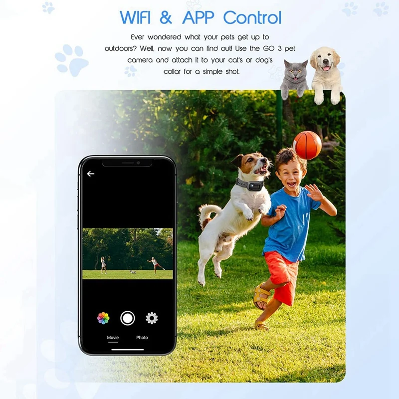 

4K 30Hz Pet Collar Camera, WiFi Pet Camera Animal Vlog Camera HOT SALE