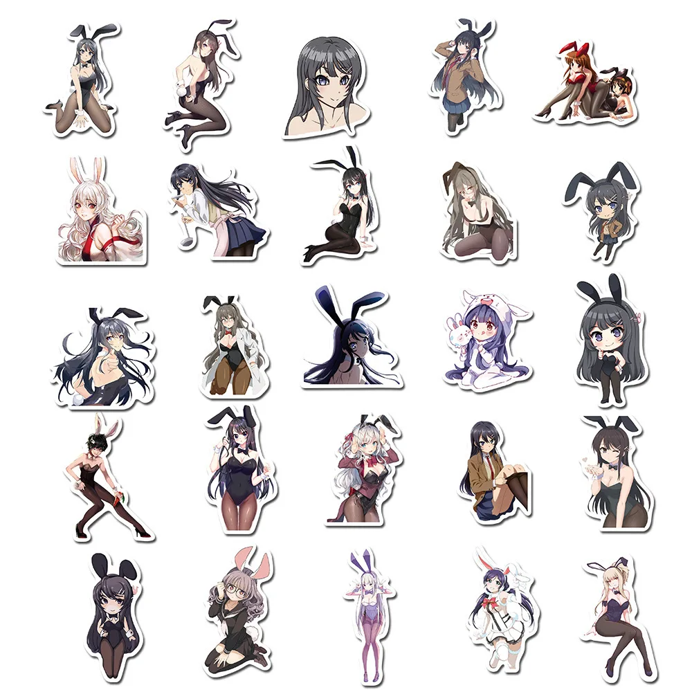 10/30/50PCS New Trend Anime Image Sexy Bunny Girl Graffiti Interior  Decoration  DIY Waterproof Sticker Children Toys Wholesale