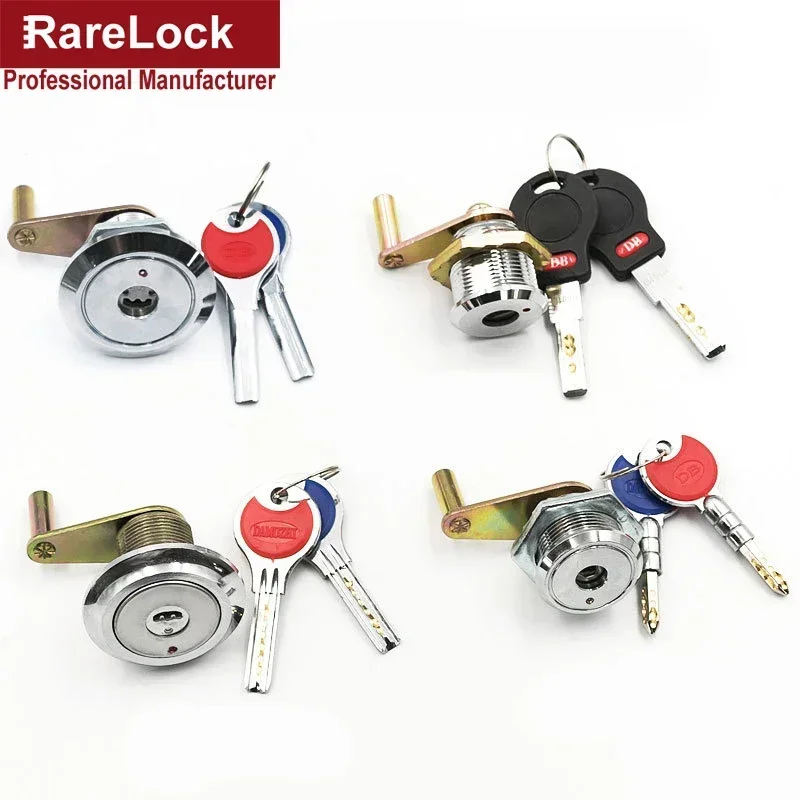 Brass Cabinet Cam Lock with 2 Computer Keys for Safe Box Door Drawer Equipment Rarelock JA72 G1