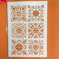 A4 29*21 cm Retro patroon DIY Stencils Muurschildering Plakboek Kleuring Embossing Album Decoratieve Papieren Kaart Sjabloon, muur