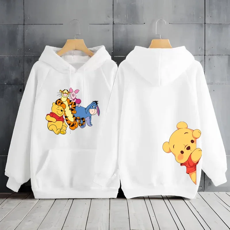 Sweatshirt olahraga wanita, atasan longgar ukuran besar untuk olahraga jalanan Y2K, gambar Winnie the Pooh, Modis lucu