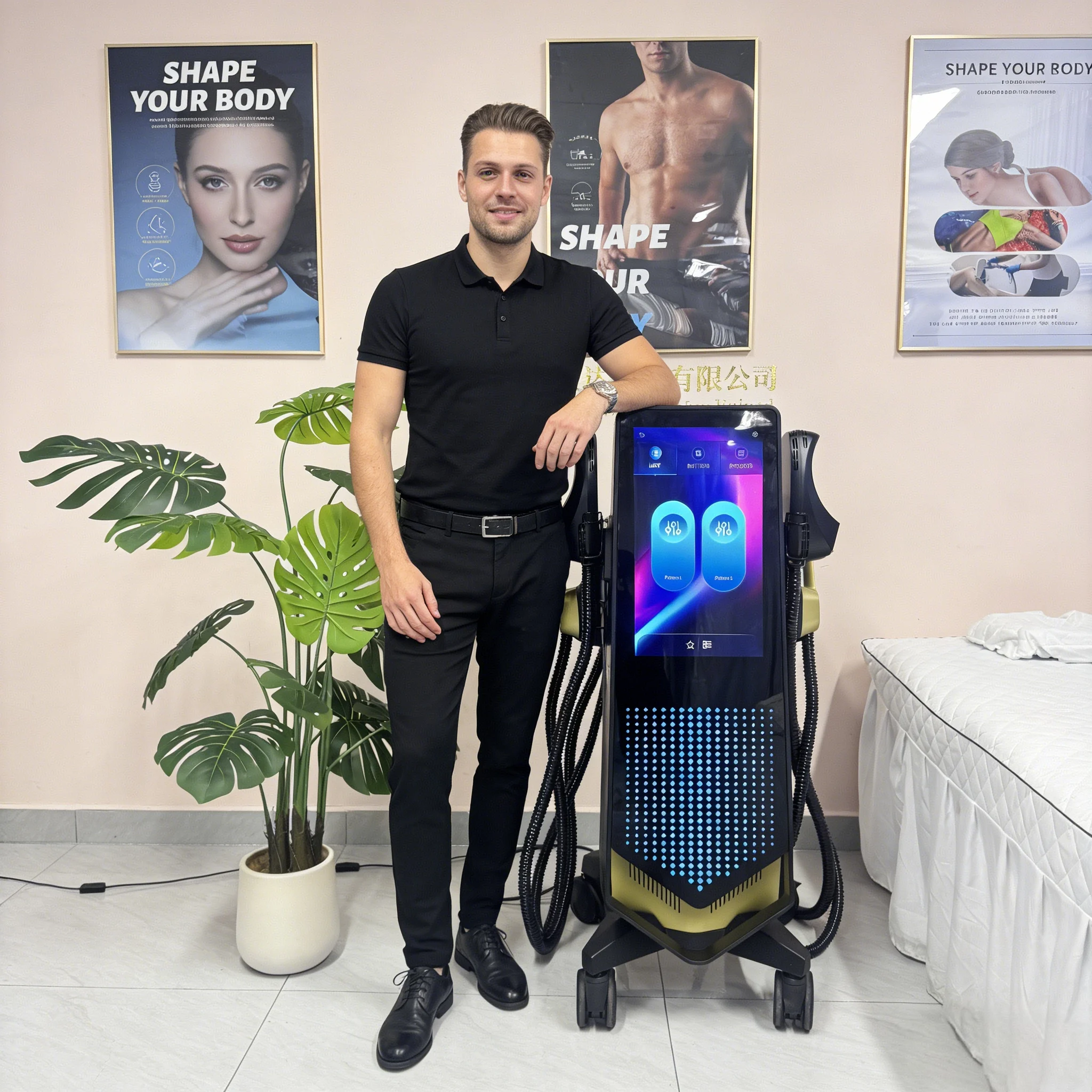 

EMS RF Body Sculpt Muscle Myoslim EMS Neo Electromagnetic Energy Sculpting Body Muscle Contractions Burn Fat Machine