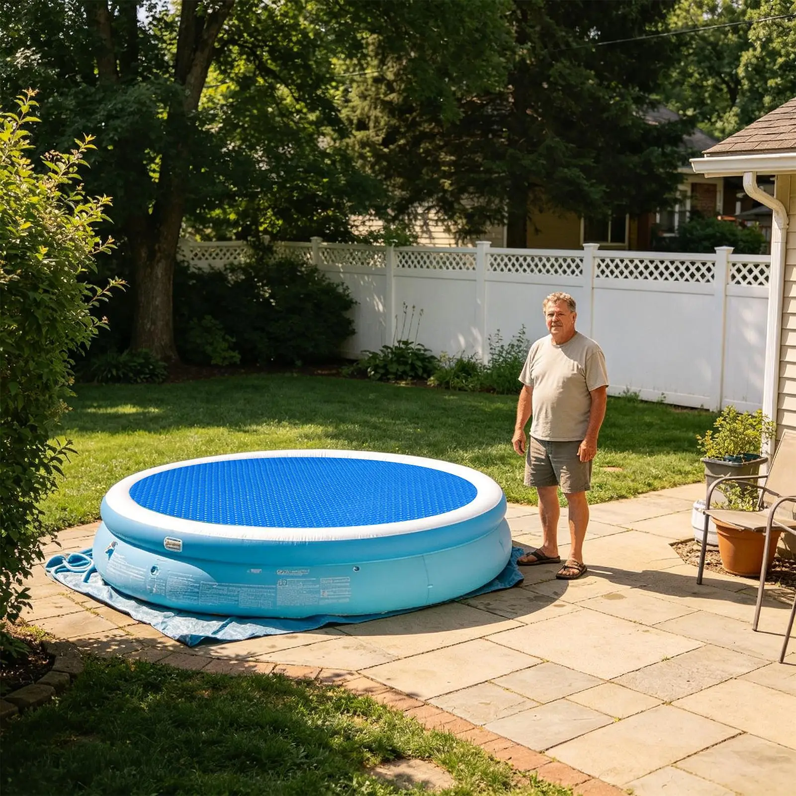 Pool Cover Round on Ground Underground Insulation Blanket Pool Solar Blanket for Swimming Patio Lawn Garden Winter Summer