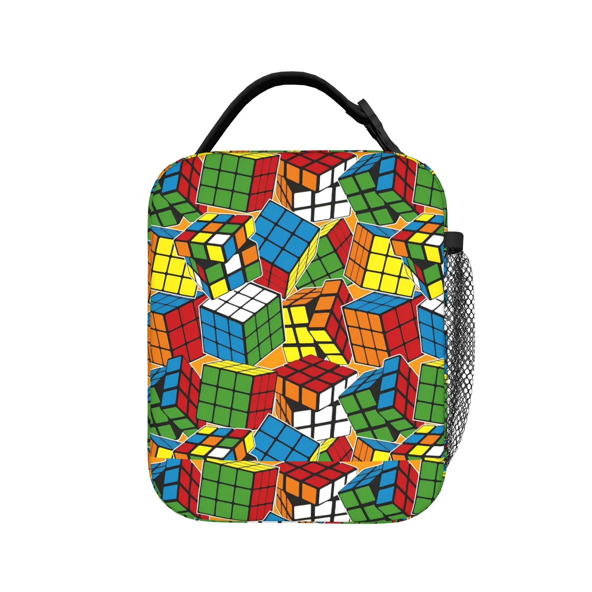 

Сумка для обеда с принтом Magic Cube, забавная сумка для скоростного кубинга, сумка для обеда для мужчин, винтажная сумка-холодильник для пикника, портативная термосумка на молнии, сумки-тоут