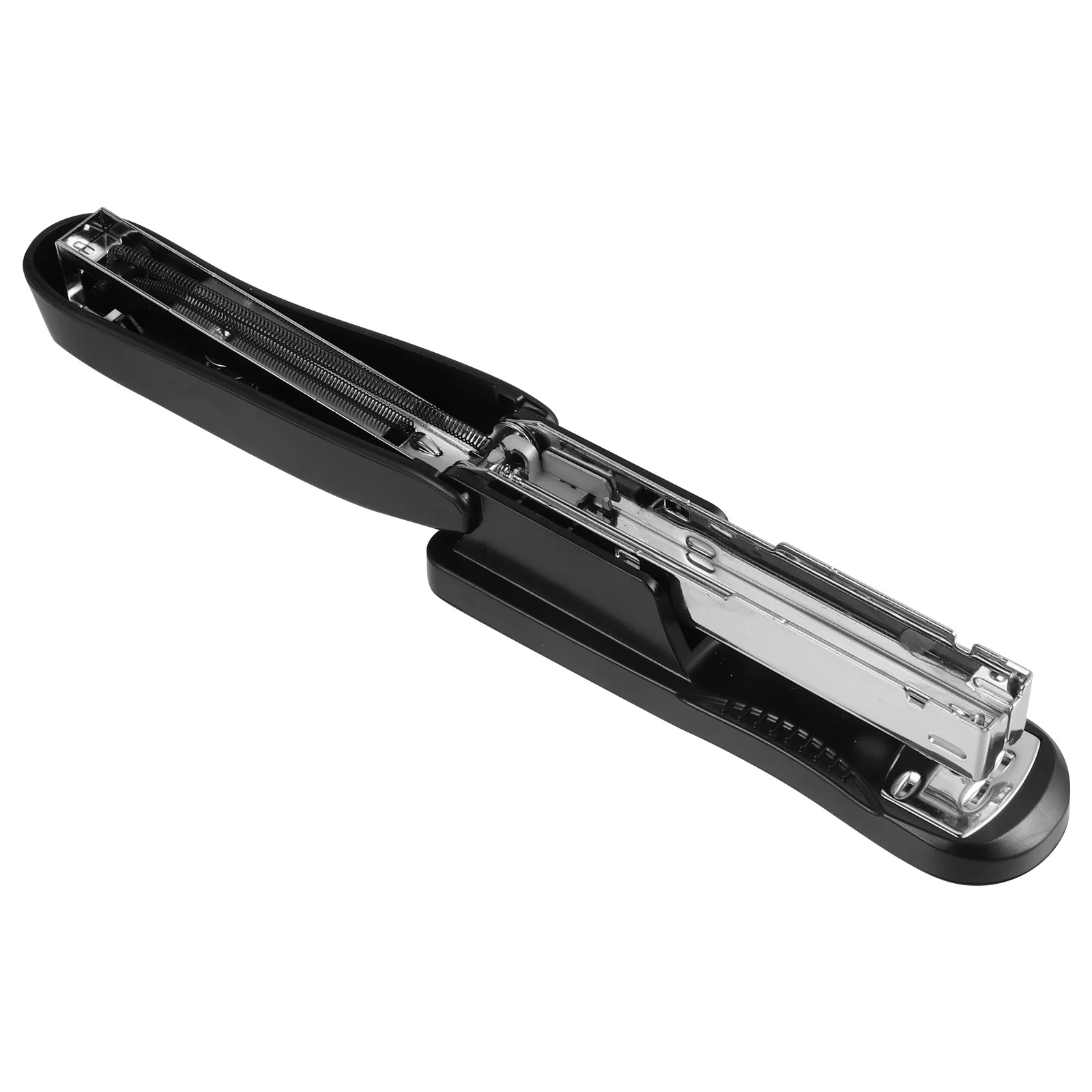 Coleção de grampeadores pretos elegantes, escritório essencial, decoração de mesa elegante e funcional