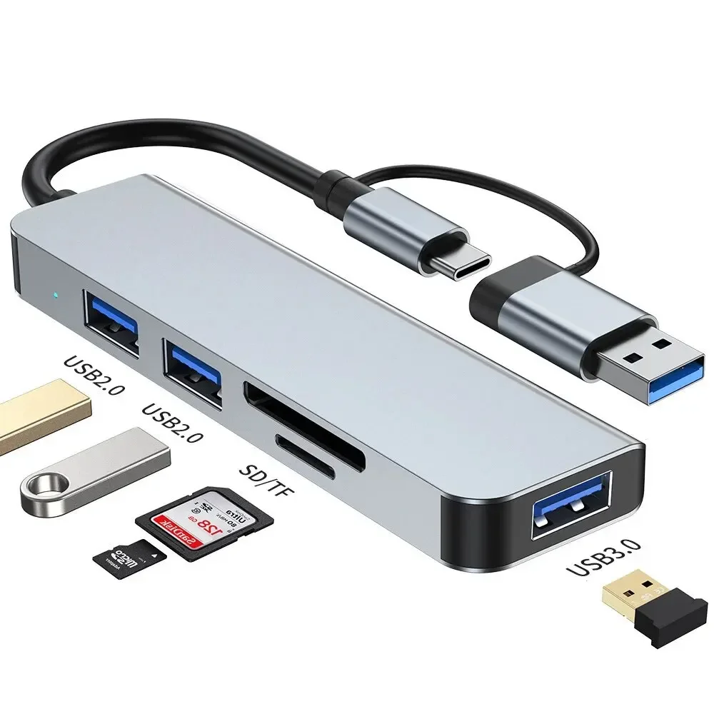 Usb C Hub Usb Splitter 8 In 2 Extender Usb con 4 porte 1 porta Usbc lettore di schede Sd Tf uscita Audio compatibile con Macbook 2024