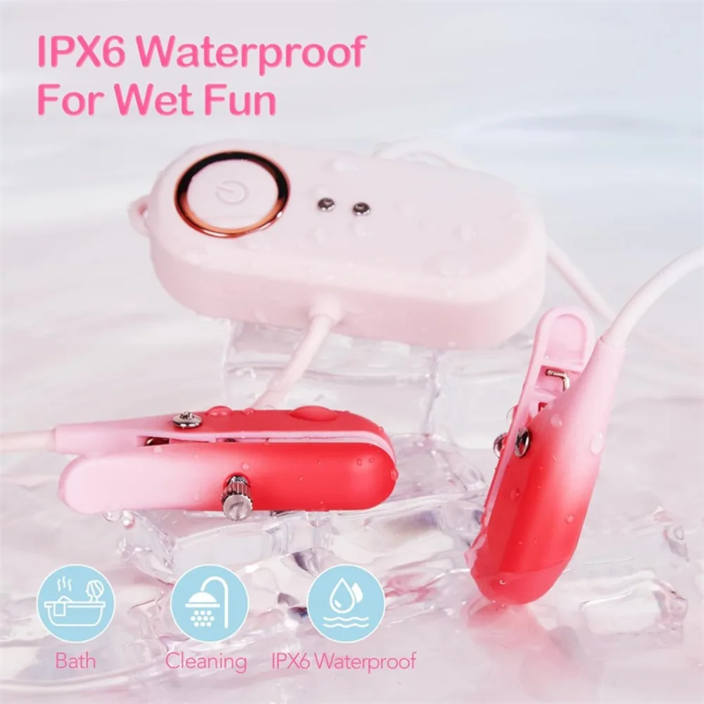 Rechargeable Wearable Nipple Clamp Vibrator for Women 2 in 1 Clitoris Stimulator Pink Massager Adult Sex Toy for Couples Silent view 5