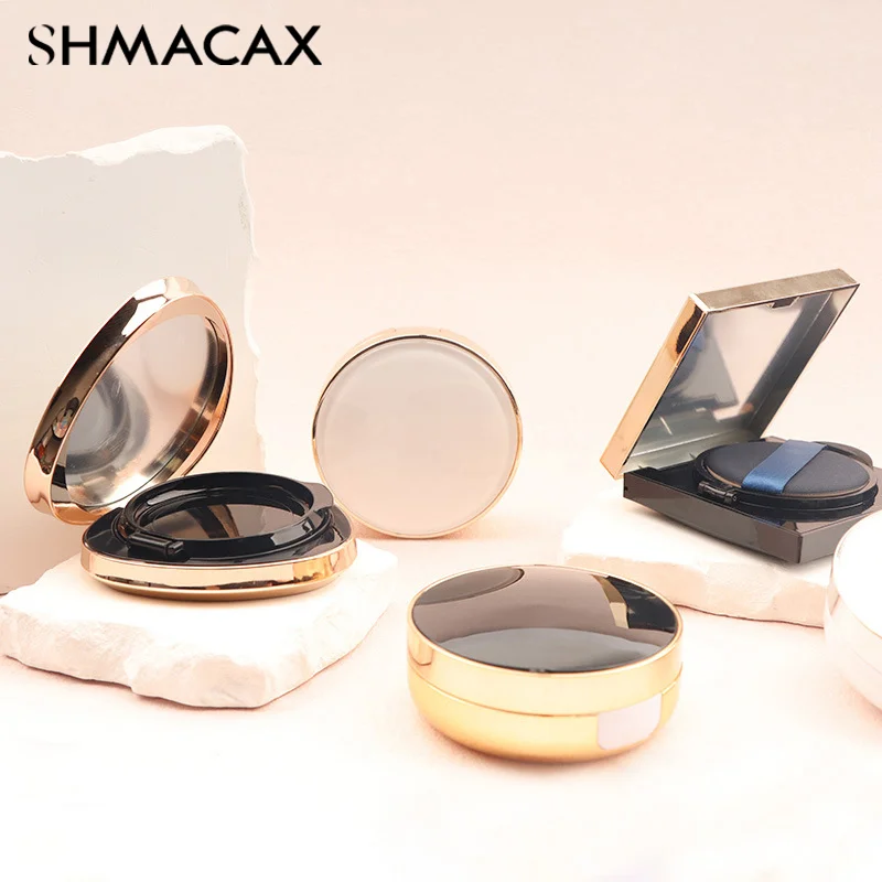 AfricAir Cushion Puff Box, Portable Cosmetic Makeup Case, fissurainer with Powder Mirror for BB Cream Foundation, 15g