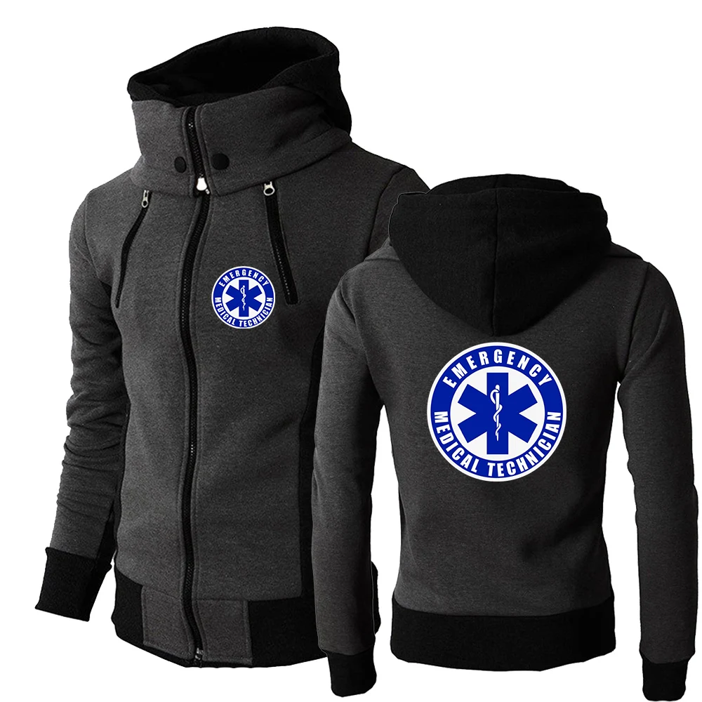 

2024 EMT Emergency Ambulance Spring and Autumn New Men Chest Zipper Hoodie Three-color Style Causal Comfortable Simplicity Tops