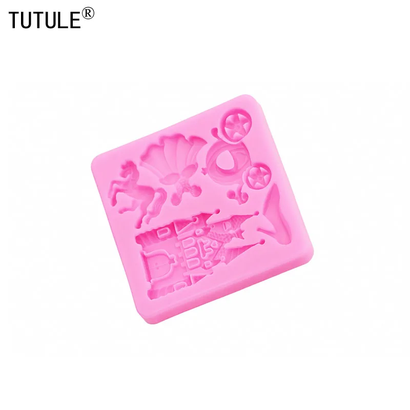 3D Pumpkin Cart castle Princess dress horse Chocolate Cake Silicone Mould DIY drop glue Accessories epoxy resin Silicone Mold