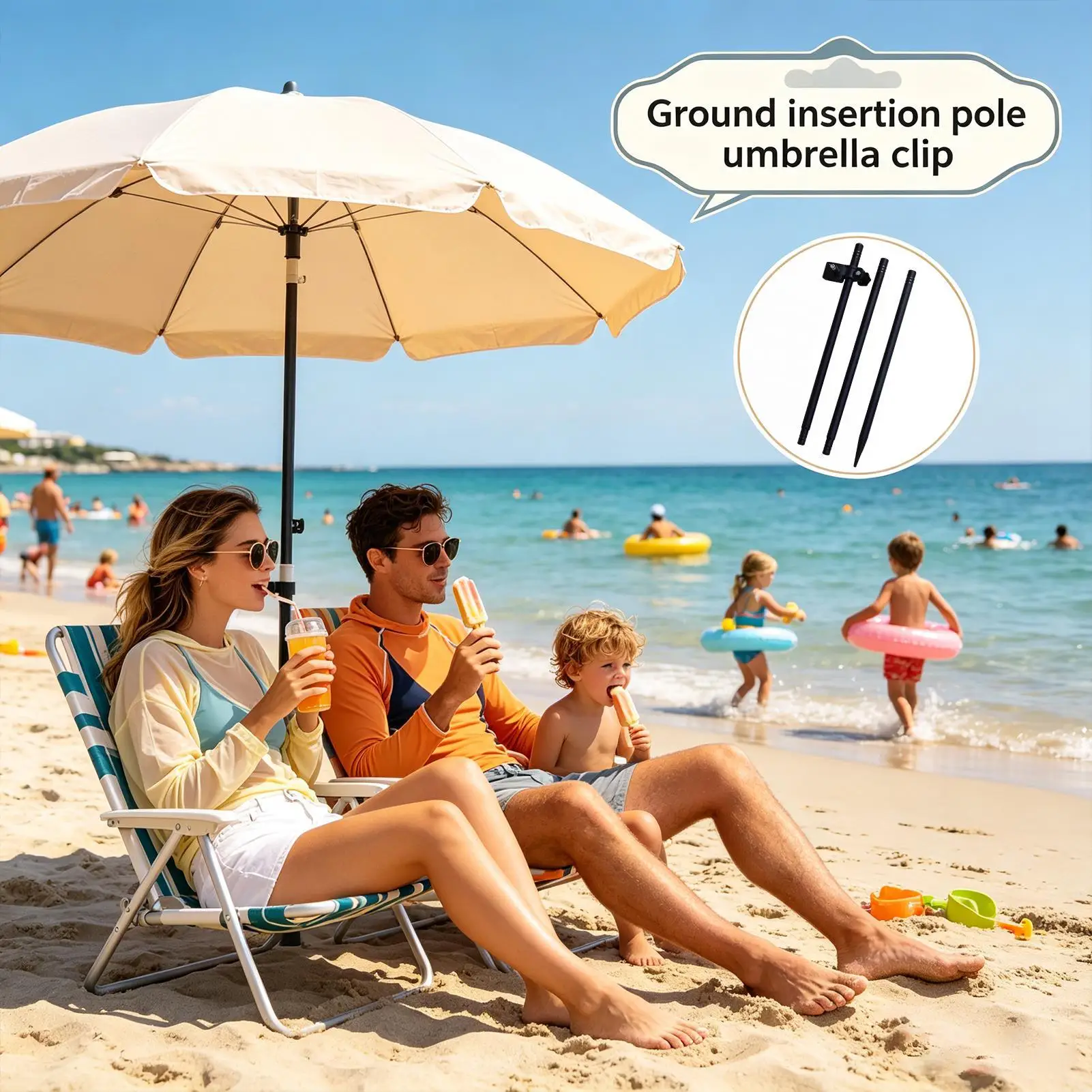 Portable Umbrella Stand Heavy Duty Metal Sand Support Beach Umbrella Stand Base For Grass Outdoor Camping Fishing Travel Summer