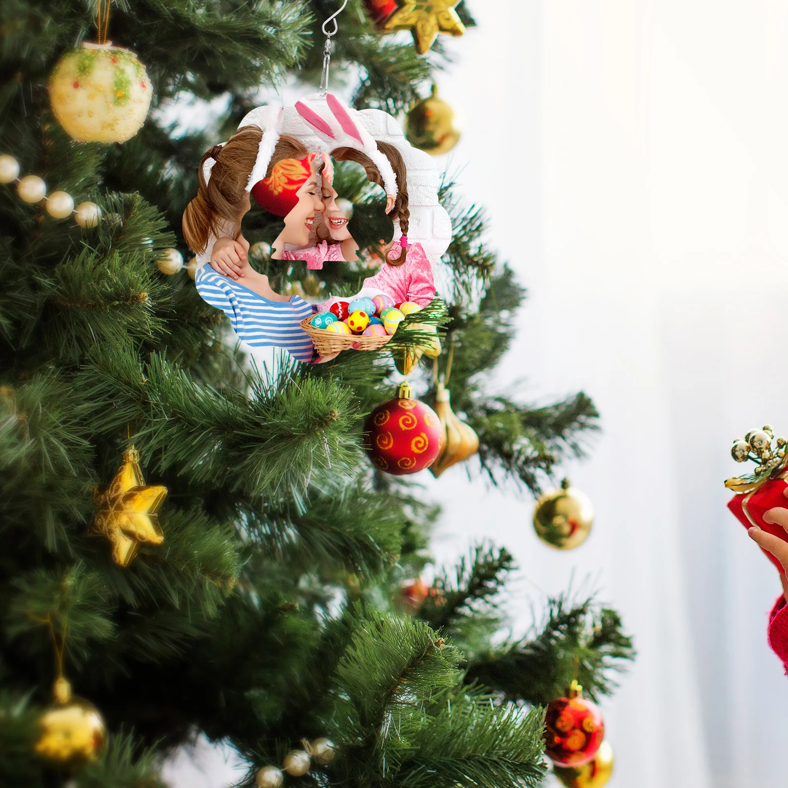 

Christmas Tree Wind Spinner Blank Sublimation Diy Hanging Decor Aluminum Yard Garden Decoration Wind Spinners Pendant