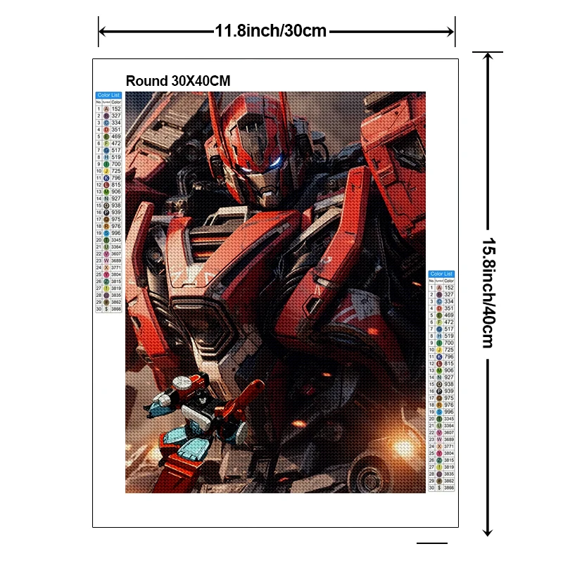 Handmade DIY Transformers Diamond Painting Kit Water Diamond Robot Cross Embroidery Diamond Mosaic Home Decoration