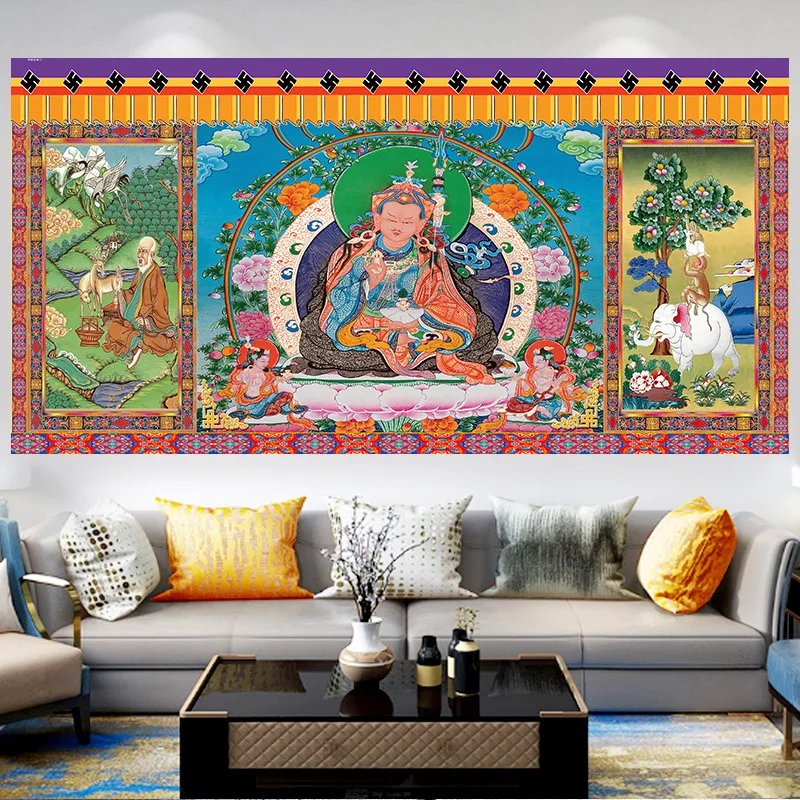 Tibetan Buddhist Thangka Tibet Buddhist FrescoLiving Room Decoration Bedroom Living Room Hanging Cloth Lobby Dormitory Tapestry