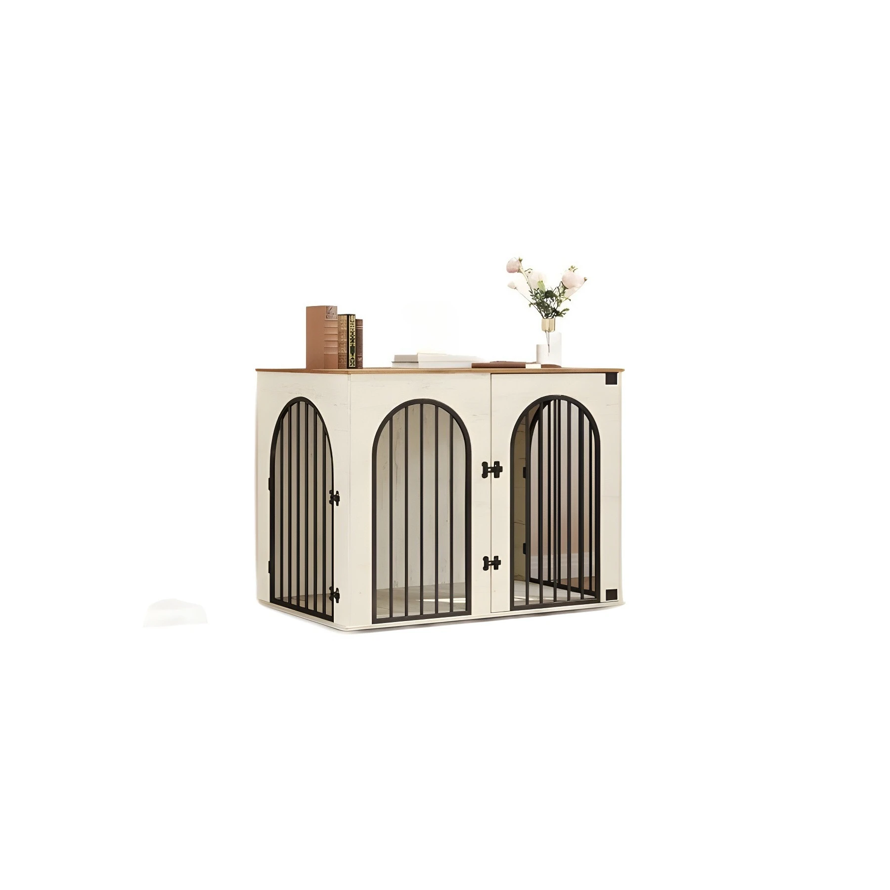 Medium and large pet dog special indoor wooden dog house large space double door four-season