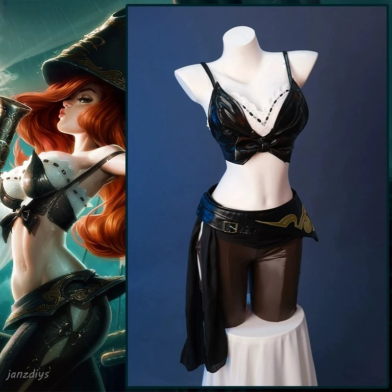 Traje de Cosplay de Miss Fortune para mujer, traje de Halloween, piel de campeón, LOL, The Bounty Hunter, Miss Fortune