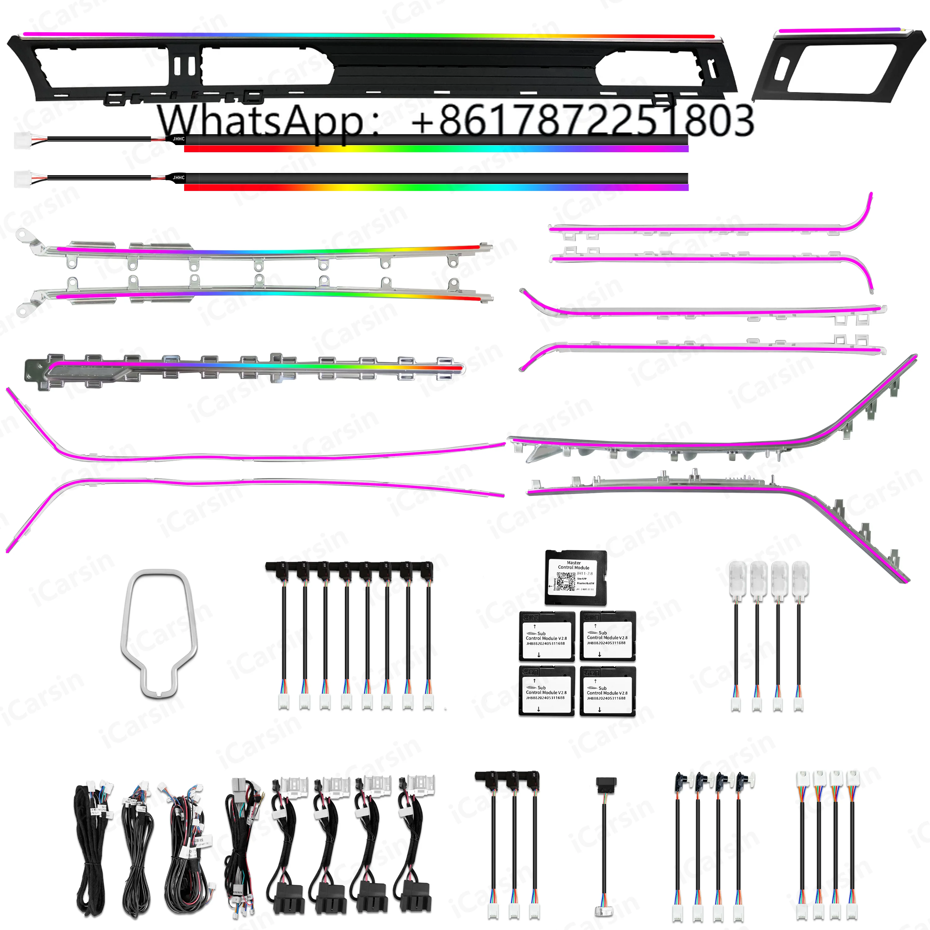 

Upgrade 256 Colors Symphony Led Car Interior Ambient Light Decoration for A6 A7 C8 2019+ Atmosphere Strip Accessories