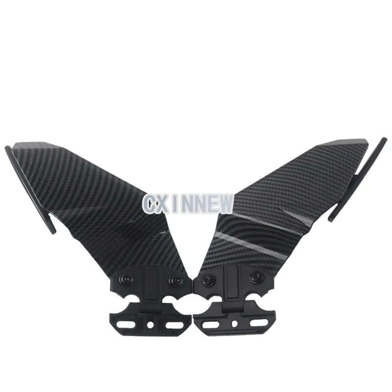 For Honda CBR 250 300 400 500 650RR 1000RR Carbon Fiber Style Adjustable Side Wing Spoiler Fairing With Rear View Mirrors