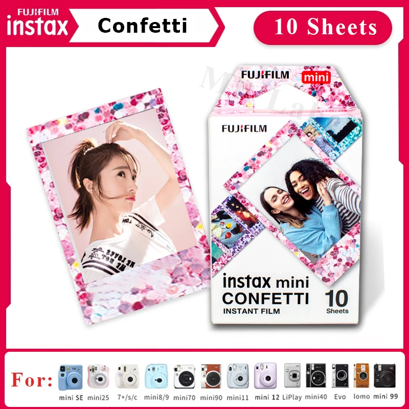 Fujifilm Instax Mini Color Film CONFETTI For Fuji Instant Camera Mini 12 11 8 9 SE Link Liplay EVO LOMO