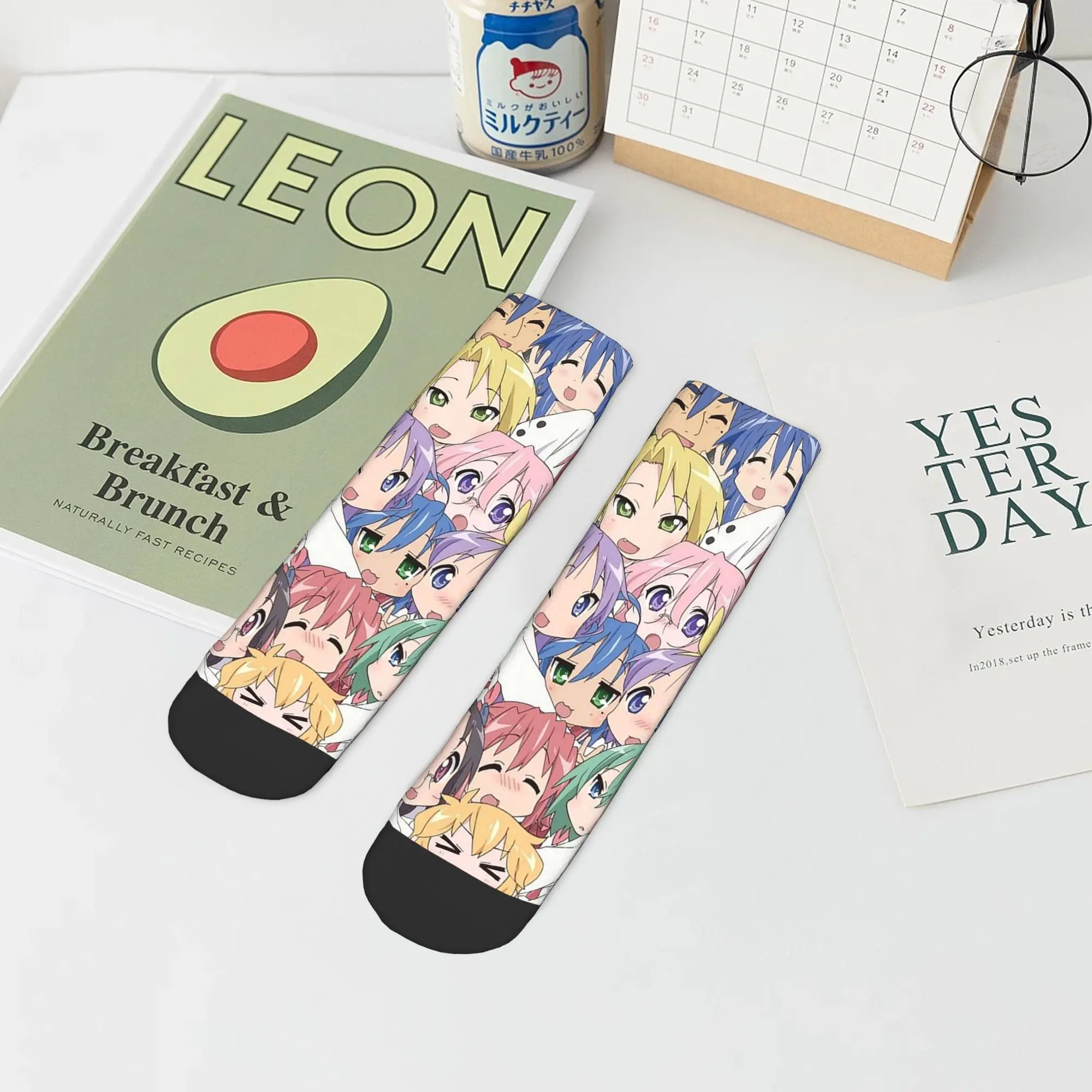 لاكي ستار أنيمي لاكي ستار أنيمي الجوارب Harajuku جوارب جميع المواسم الجوارب اكسسوارات للرجل المرأة هدايا عيد الميلاد