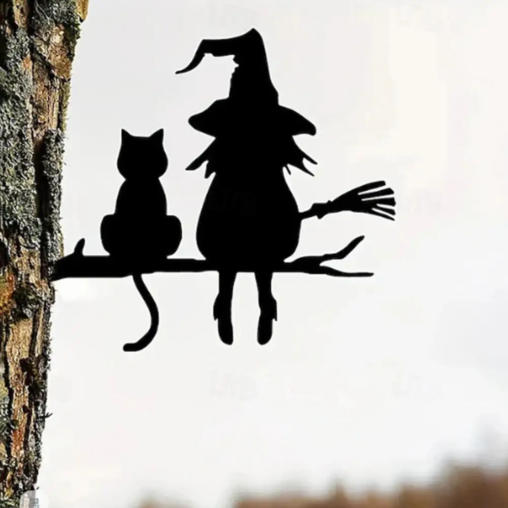 Garden Stake Decorations Unique Outdoor Decorations Halloween Garden Stake Witch Cat Decoration Iron Tree Insert