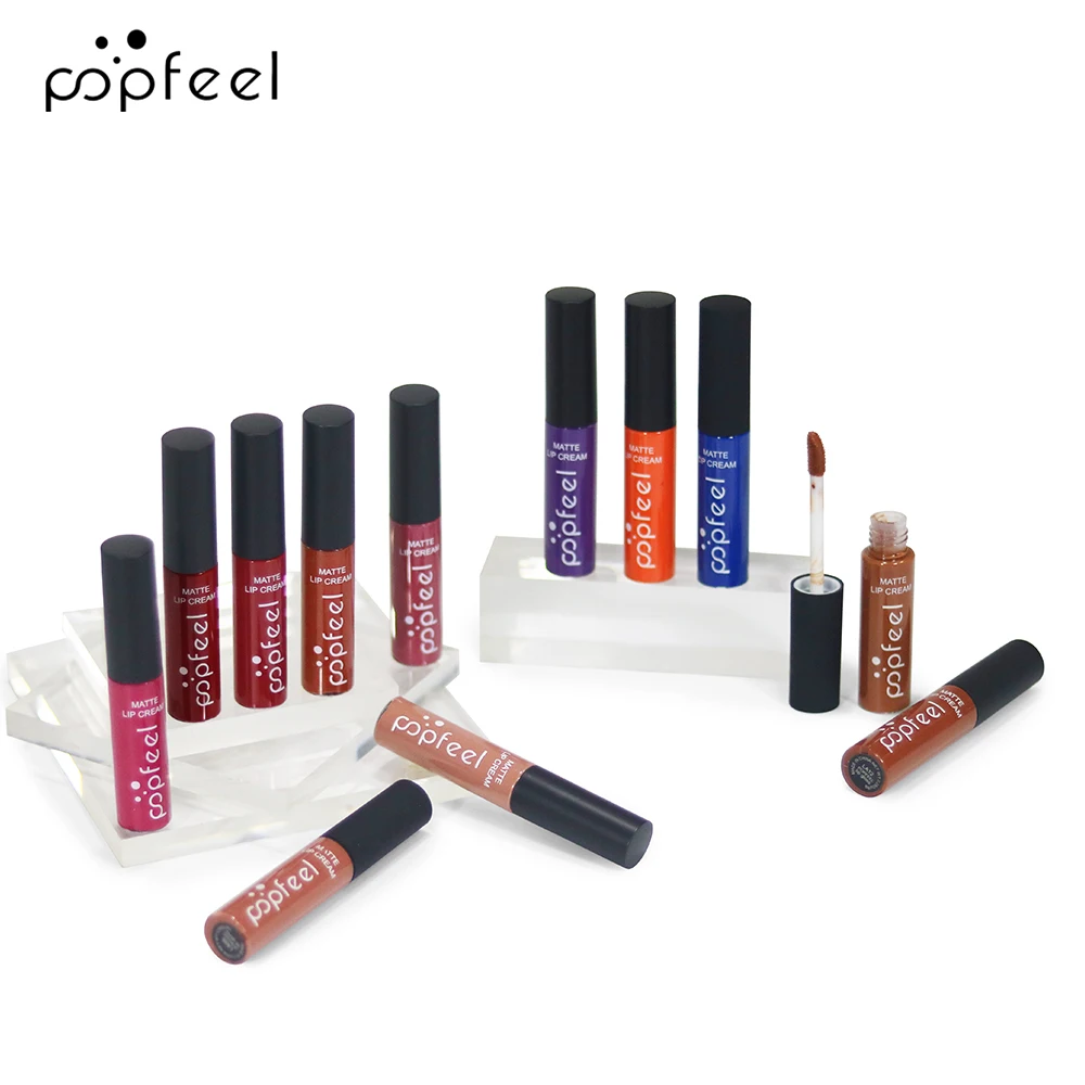 12 Color Matte Liquid Lipstick Set Nude Lipgloss Tint Long Lasting Non-stick Cup Waterproof  Lipgloss Kit