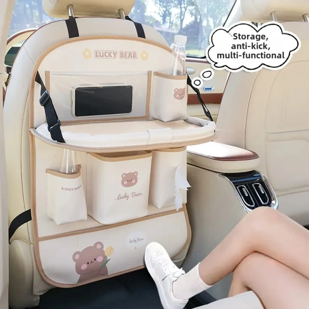 

Car Rear Seat Back Anti Kick Mat Storage Bag Hanging Bag Seat Back Rack