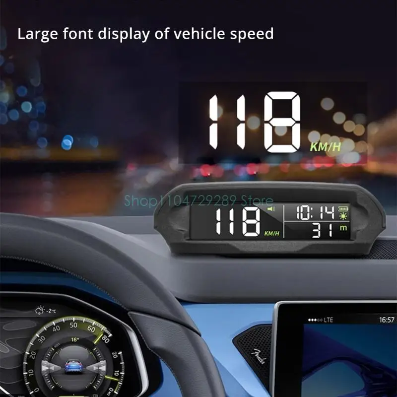 D8KE Automotive Solar Powered HUD Display with Automatic Brightness 1000mAh Battery Enhances Safety For Long Distance