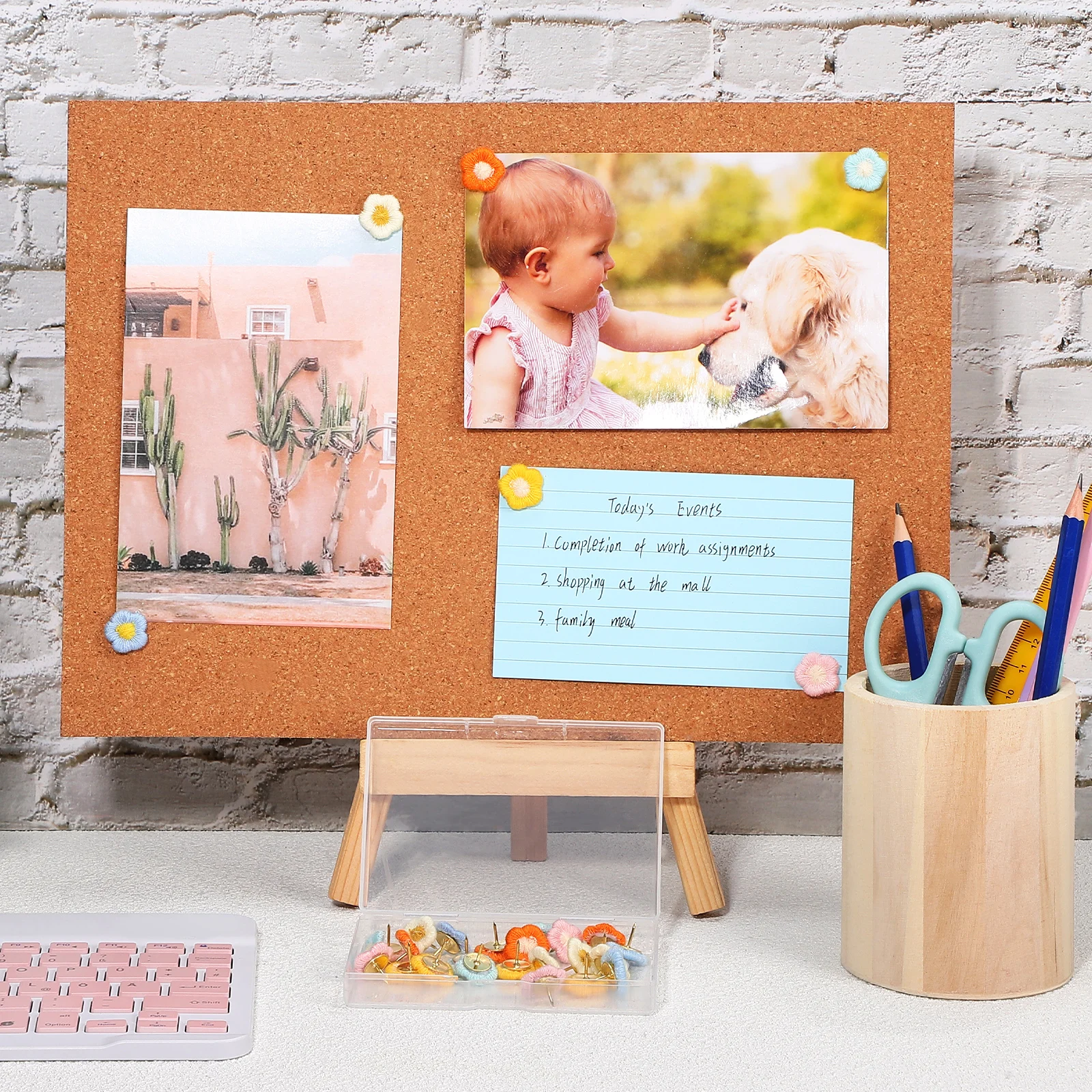 30Pcs Flower Push Pins Cute Decorative Thumb Tacks for Wall Cork Board Bulletin Board Use Flower Push Pins Cute Thumb Tacks