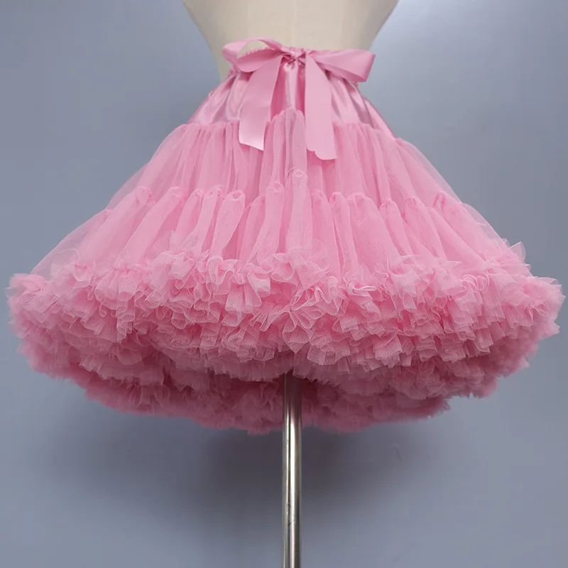 Japanese Girl Pink Skirt Support Cloud Support Lolita Daily Violence Soft Yarn Support 45CM Mid-length Boneless Puffy Skirt