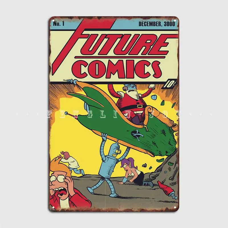 Future Comics Metal Sign Wall Mural Home Designing Wall Decor Tin Sign Poster