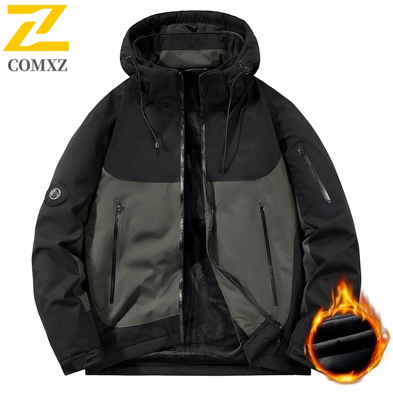 

High Quality Cotton Jacket Lined Fleece-lined Thickened Winter Hooded Waterproof Mountaineering Charge Jacket Outdoor Men Parka