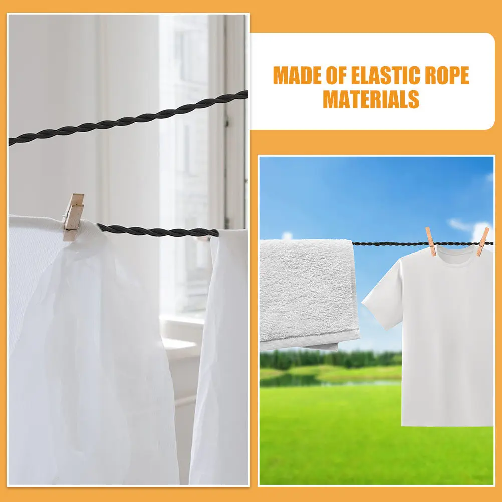 2 Pcs Hanging Hook Clothes Line for Camping Stretchy Retractable Elastic Clothesline