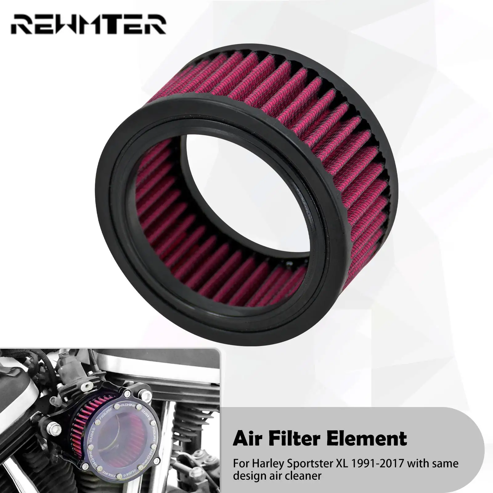 Motorcycle Small Air Cleaner Element Replacement Air Filter For Harley Sportster XL 883 1200 72 48 Iron XL883N Forty Eight 04-19