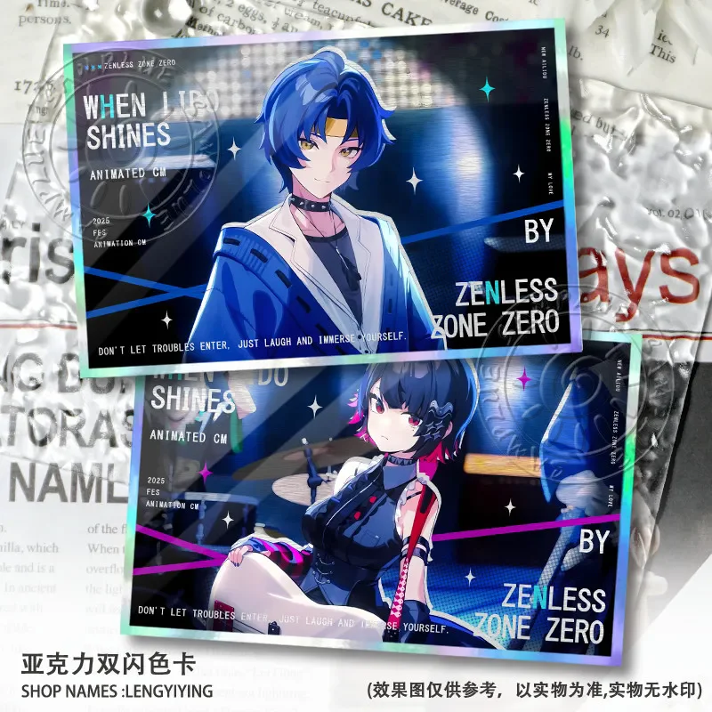 

Zenless Zone Zero Ellen Joe Hoshimi Miyabi Cosplay Cartoon Double Flash Color Card Colored Paper Collection Signature Card Xmas