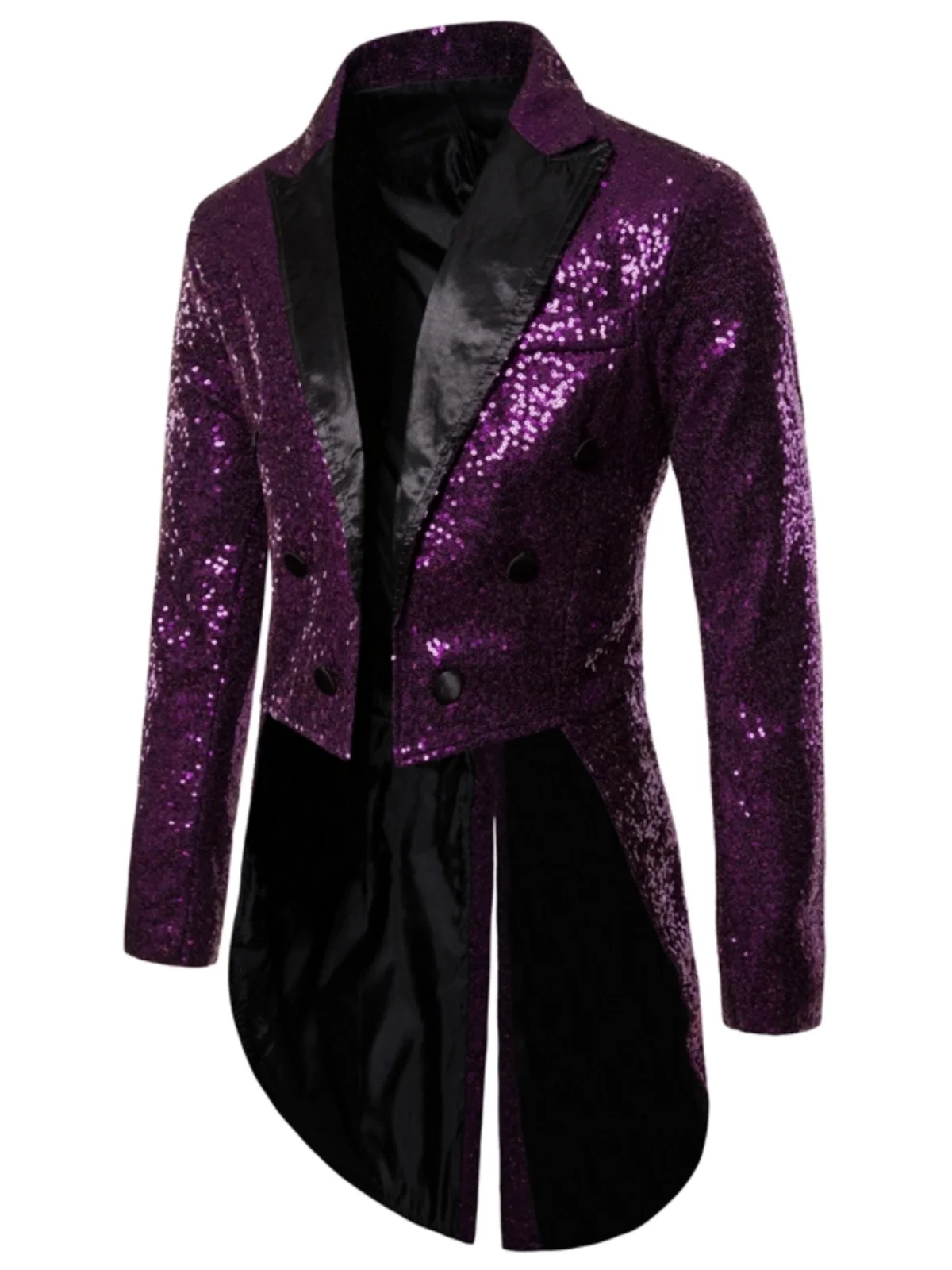 

Мужской блестящий фрак с пайетками для выступлений, молодежный модный осенний пиджак свободного кроя, тонкий, с длинными рукавами